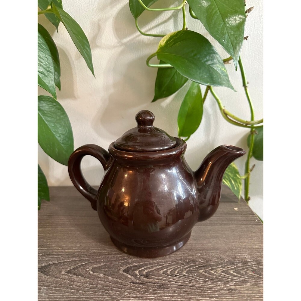 Vintage Brown Ceramic Teapot